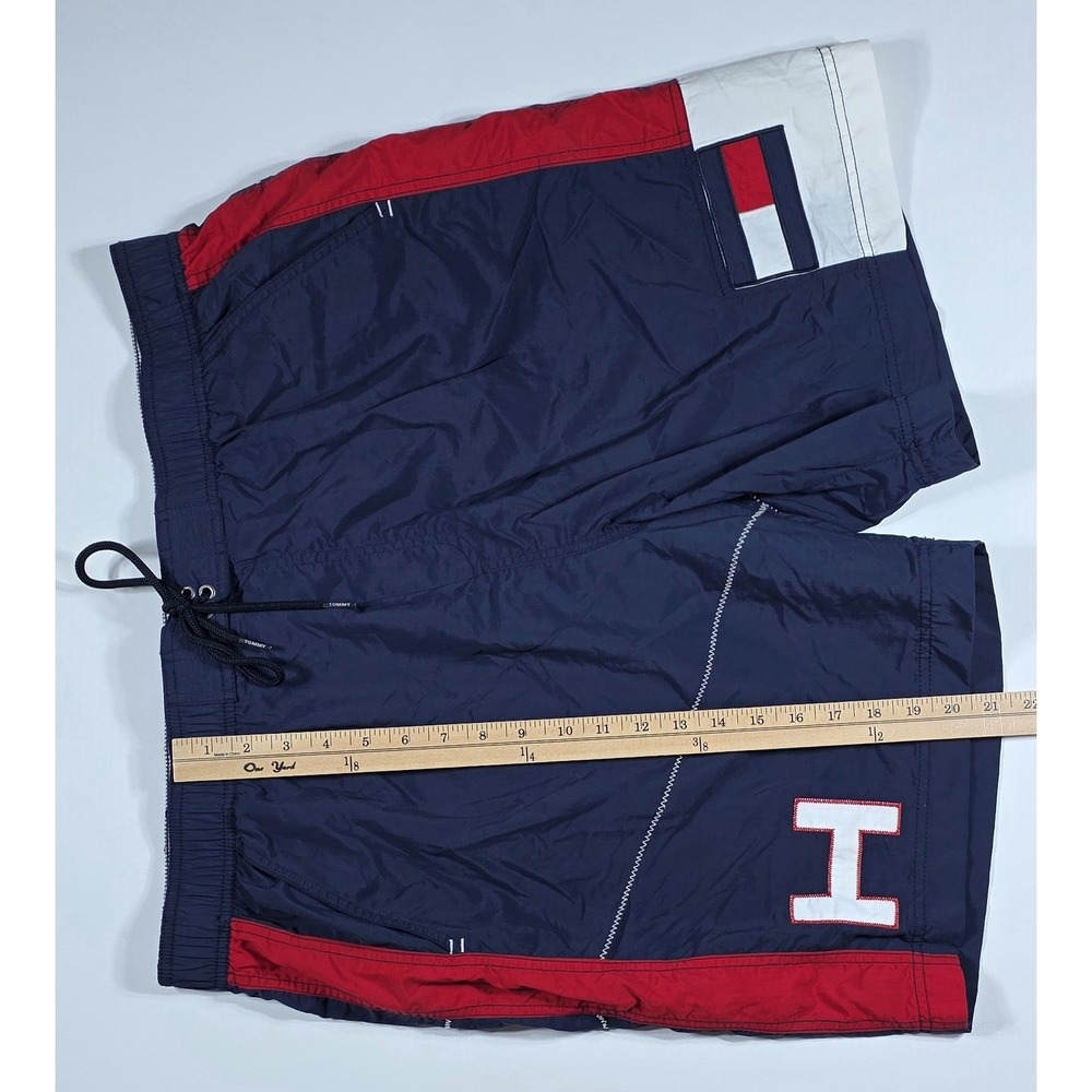 Tommy Hilfiger Men's Swim Trunks XXL Navy Blue Red Colorblock Mesh Lined Shorts - Picture 5 of 9